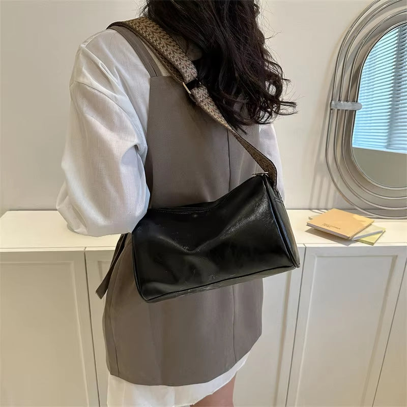 Vintage PU Leather Boston Women Small Handbag and Purse Fashion Designer Crossbody Bag Female Casual Travel Pillow Shoulder Bag